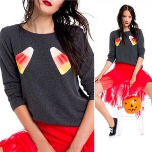 Wildfox Candy Corn Baggy Beach Jumper in Gray Size Small
